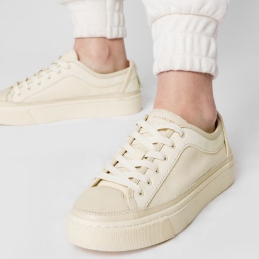 All Saints Milla Canvas & Leather Low Top Sneakers Women’s 10 (fits like 9.5)